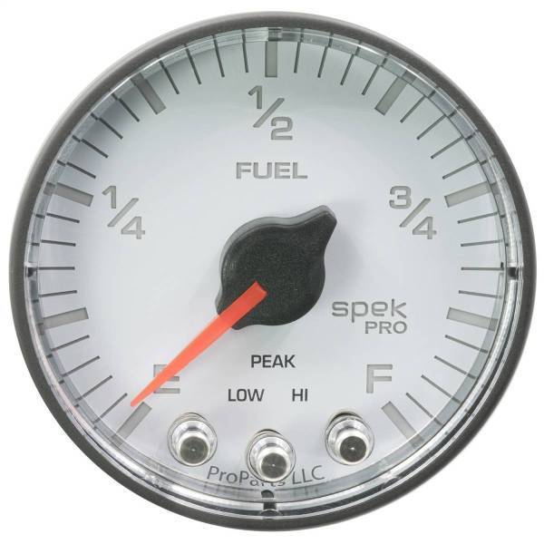 Autometer - AutoMeter GAUGE FUEL LEVEL 2 1/16in. 0-270O PROGRAMMABLE WHT/BLK SPEK-PRO - P312128