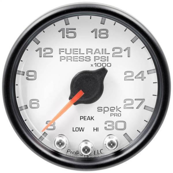 Autometer - AutoMeter GAUGE RAIL PRESS 2 1/16in. 30KPSI STEPPER MOTOR W/PEAK/WARN WHT/BLK SPEK - P32112