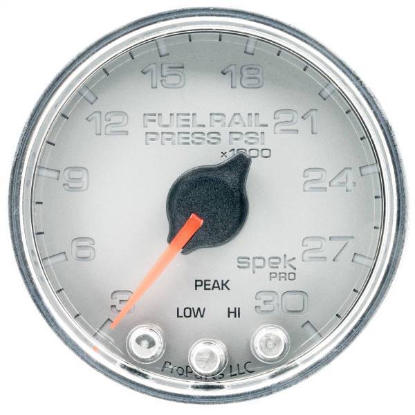 Autometer - AutoMeter GAUGE RAIL PRESS 2 1/16in. 30KPSI STEPPER MOTOR W/PEAK/WARN SLVR/CHRM SPEK - P32121