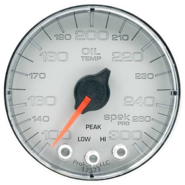 Autometer - AutoMeter GAUGE OIL TEMP 2 1/16in. 300deg.F STEPPER MOTOR W/PK/WRN SLVR/CHRM SPEK-PR - P322218