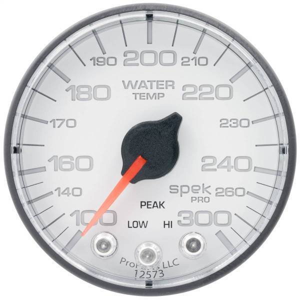 Autometer - AutoMeter GAUGE WATER TEMP 2 1/16in. 300deg.F STEPPER MOTOR W/PEAK/WARN WHT/BLK SPEK - P346128