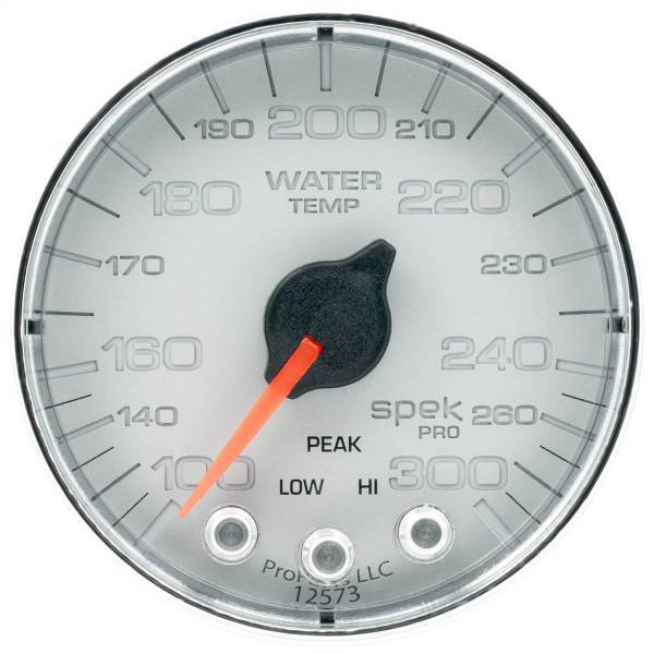 Autometer - AutoMeter GAUGE WATER TEMP 2 1/16in. 300deg.F STEPPER MOTOR W/PEAK/WARN SLVR/CHRM SP - P346218