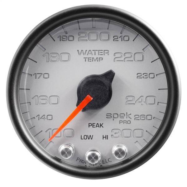 Autometer - AutoMeter GAUGE WATER TEMP 2 1/16in. 300deg.F STEPPER MOTOR W/PEAK/WARN SLVR/BLK SPE - P34622
