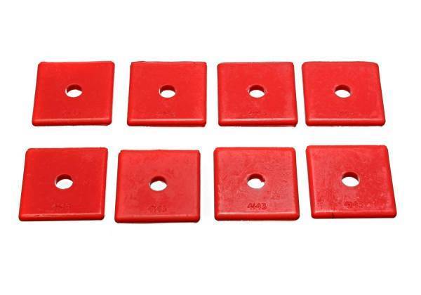 Energy Suspension - Energy Suspension Universal Leaf Spring Pad Red 2 in. SQ x 7/16 in. ID x 1/4 in. H - 9.9533R