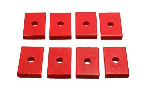 Energy Suspension - Energy Suspension Universal Leaf Spring Pad Red 2 7/16 in. L x 1 5/8 in. W x 15/32 in. ID x 1/2 in. H - 9.9536R