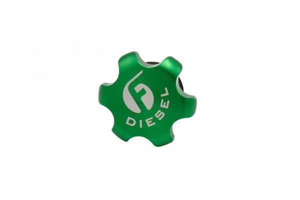 Fleece Performance - Fleece Performance Green Anodized Billet Fuel Cap For 2013-2018 Cummins - FPE-FC-1316-GRN