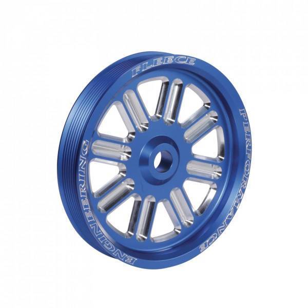 Fleece Performance - Fleece Performance Spoke Design Cummins Dual Pump Pulley Fleece Blue - FPE-34211-BLU-SPK