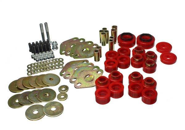 Energy Suspension - Energy Suspension Body Mount Set Red w/Hardware - 2.4114R