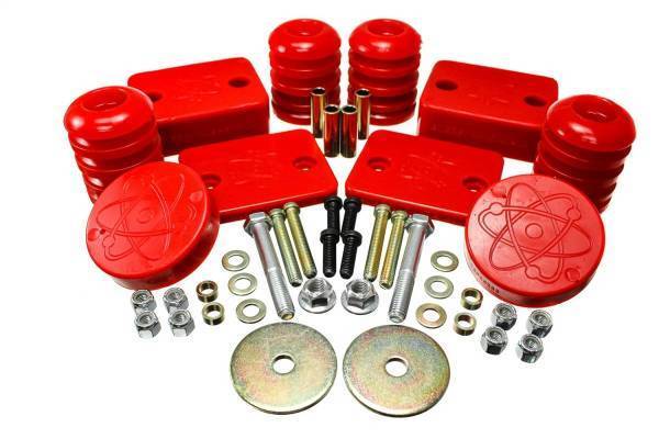 Energy Suspension - Energy Suspension Bump Stop Set Red Front And Rear Jounce Bumpers w/Spacer And Hardware - 2.6115R