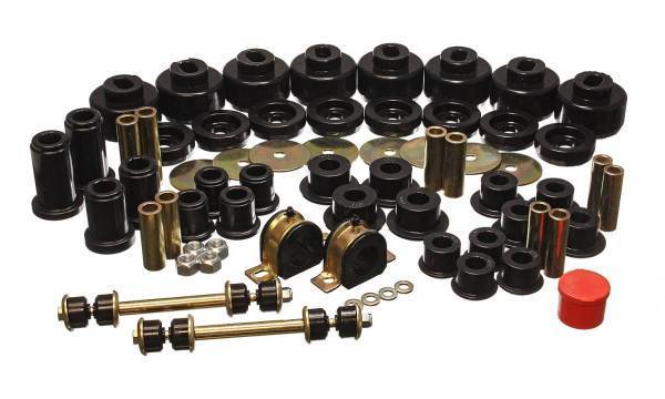 Energy Suspension - Energy Suspension Hyper-Flex System Black Incl. Front Control Arm Bushing Front Sway Bar Bushings And End Links Rear Spring And Shackle Bushings Body Mount Performance Polyurethane - 3.18128G
