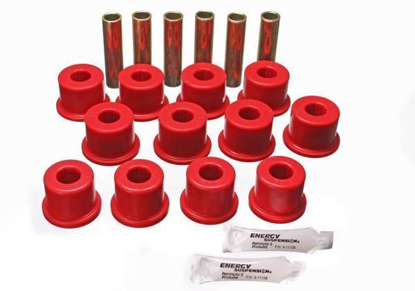 Energy Suspension - Energy Suspension Leaf Spring Bushing Set Red Rear Performance Polyurethane - 3.2128R