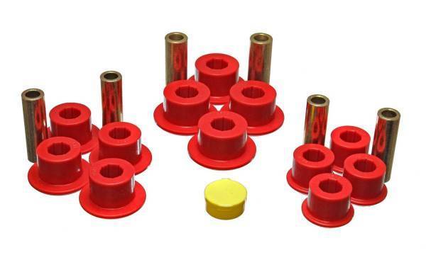 Energy Suspension - Energy Suspension Leaf Spring Bushing Set Red Rear Performance Polyurethane - 3.2141R