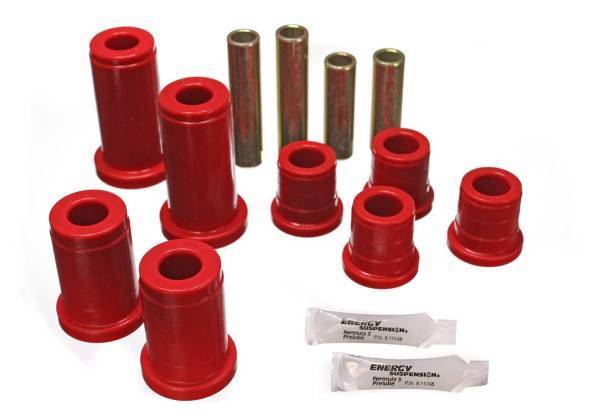 Energy Suspension - Energy Suspension Control Arm Bushing Set Red Front Must Reuse All Metal Hardware Performance Polyurethane - 3.3134R