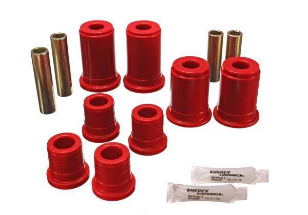 Energy Suspension - Energy Suspension Control Arm Bushing Set Red Front Must Reuse Existing Outer Metal Shells And All Metal Hardware Performance Polyurethane - 3.3147R