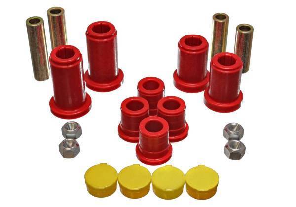 Energy Suspension - Energy Suspension Control Arm Bushing Set Red Front Must Reuse All Hardware For Upper Bushing Performance Polyurethane - 3.3180R
