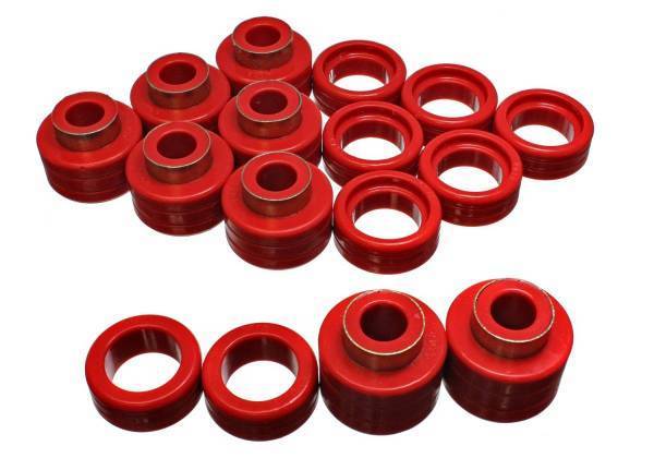 Energy Suspension - Energy Suspension Body Cab Mount Set Red Performance Polyurethane - 3.4122R