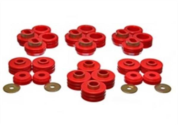 Energy Suspension - Energy Suspension Body Cab Mount Set Red Performance Polyurethane - 3.4124R