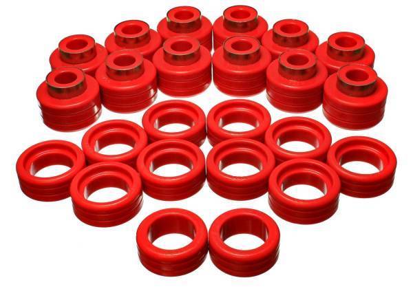 Energy Suspension - Energy Suspension Body Cab Mount Set Red Performance Polyurethane - 3.4148R