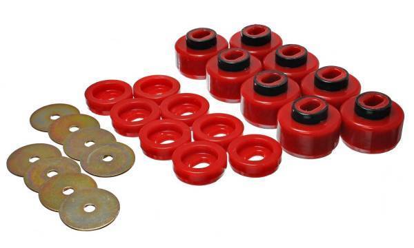 Energy Suspension - Energy Suspension Body Cab Mount Set Red Performance Polyurethane - 3.4150R