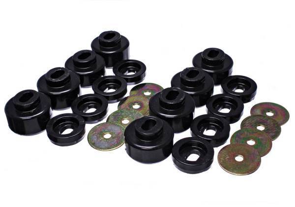 Energy Suspension - Energy Suspension Body Mount Set Black Must Reuse All Metal Parts - 3.4162G