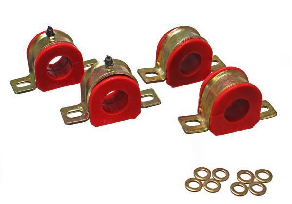 Energy Suspension - Energy Suspension Sway Bar Bushing Set Red Front Bar Dia. 1.25 in. Greasable Frame Bushings Incl. Sway Bar End Link Bushings Performance Polyurethane - 3.5177R