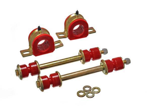 Energy Suspension - Energy Suspension Sway Bar Bushing Set Red Front Greasable Bushings Incl. Sway Bar End Links Bar Dia. 1 3/8 in. Performance Polyurethane - 3.5213R