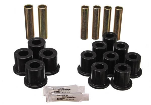 Energy Suspension - Energy Suspension Leaf Spring Bushing Set Black Rear Complete Spring And Shackle Set w/Common Frame Shackle Bushings Performance Polyurethane - 4.2114G