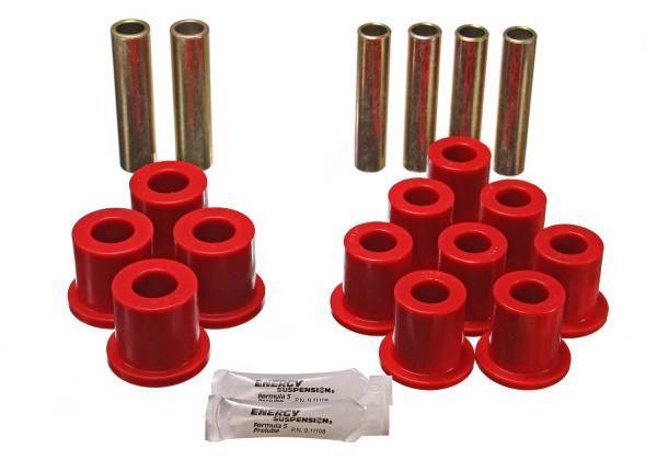 Energy Suspension - Energy Suspension Leaf Spring Bushing Set Red Rear Complete Spring And Shackle Set w/Common Frame Shackle Bushings Performance Polyurethane - 4.2114R