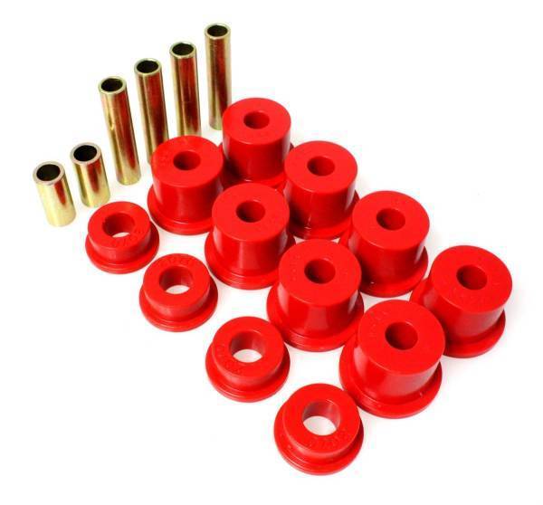 Energy Suspension - Energy Suspension Leaf Spring Bushing Set Red Front Complete Spring And Shackle Set w/2 in. Eye ID Spring Performance Polyurethane - 4.2121R