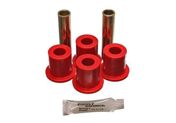 Energy Suspension - Energy Suspension Leaf Spring Bushing Set Red Rear w/Common Frame Shackle Bushings Performance Polyurethane - 4.2128R