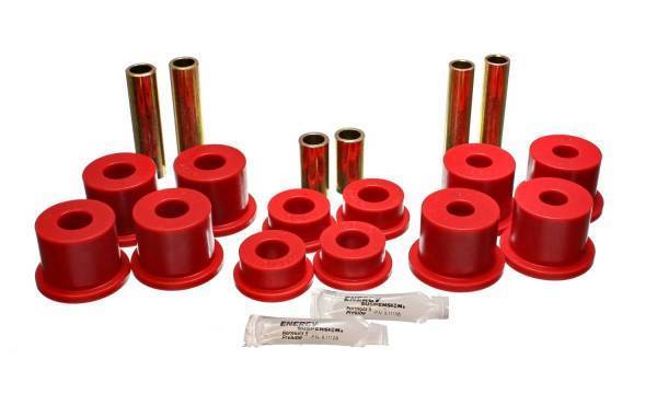Energy Suspension - Energy Suspension Leaf Spring Bushing Set Red Front Complete Spring And Shackle Set w/2 in. ID Springs Performance Polyurethane - 4.2142R