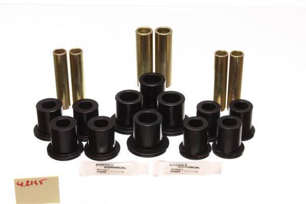 Energy Suspension - Energy Suspension Leaf Spring Bushing Set Black Rear Performance Polyurethane - 4.2145G