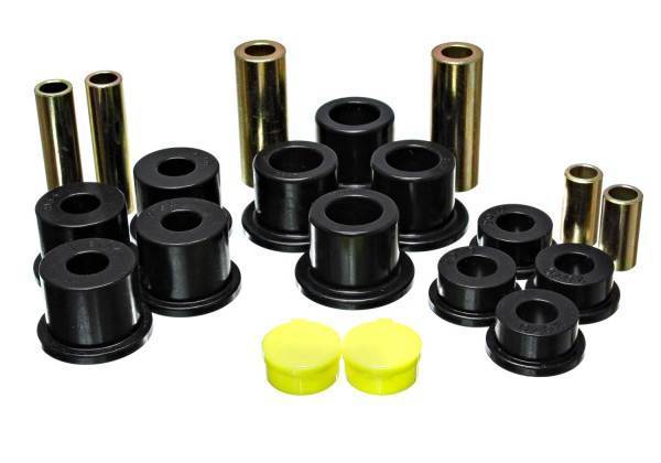 Energy Suspension - Energy Suspension Leaf Spring Bushing Set Black Front Complete Spring And Shackle Set Does Not Include Frame Shackle Bushings Performance Polyurethane - 4.2146G