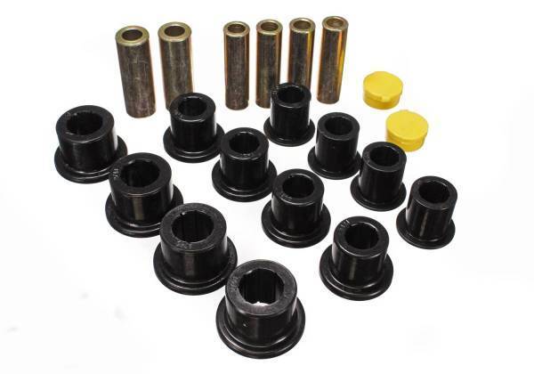 Energy Suspension - Energy Suspension Leaf Spring Bushing Set Black Front Performance Polyurethane - 4.2148G