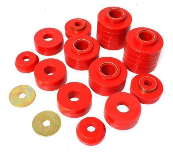 Energy Suspension - Energy Suspension Body Cab Mount Set Red Performance Polyurethane - 4.4107R