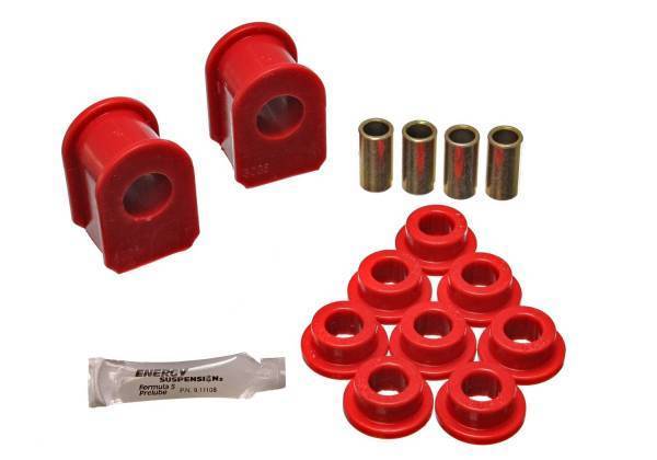 Energy Suspension - Energy Suspension Sway Bar Bushing Set Red Incl. 2 Sway Bar Bushings/8 End Link Bushings/4 Sleeves Bar Dia. 1 in. Bushing H-2.5 in. Performance Polyurethane - 4.5106R