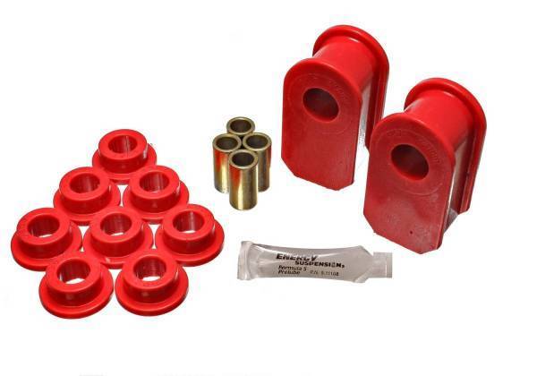 Energy Suspension - Energy Suspension Sway Bar Bushing Set Red Incl. 2 Sway Bar Bushings/8 End Link Bushings/4 Sleeves Bar Dia. 23mm Bushing H-3.5 in. Performance Polyurethane - 4.5115R