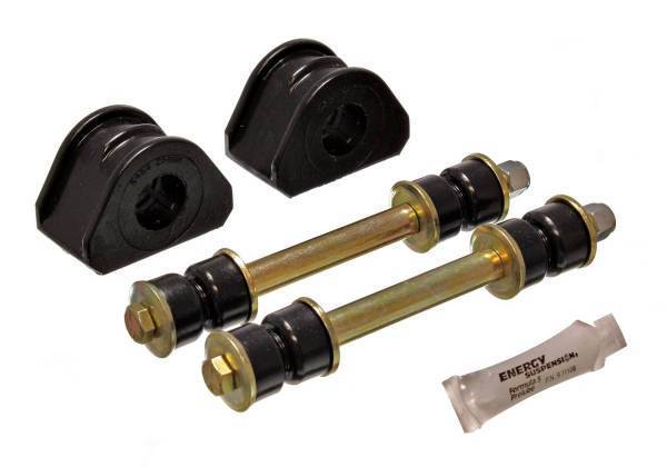 Energy Suspension - Energy Suspension Sway Bar Bushing Set Black Front Bar Dia. 27mm Incl. Sway Bar End Links Performance Polyurethane - 4.5154G