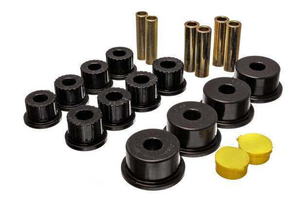 Energy Suspension - Energy Suspension Leaf Spring Bushing Set Black Rear For Use w/2.5 in. ID Main Eye 2.5 in. Wide Spring Performance Polyurethane - 5.2109G