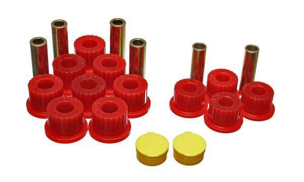 Energy Suspension - Energy Suspension Leaf Spring Bushing Set Red Rear For Use w/1.75 in. ID Main Eye 2.5 in. Wide Spring Performance Polyurethane - 5.2111R