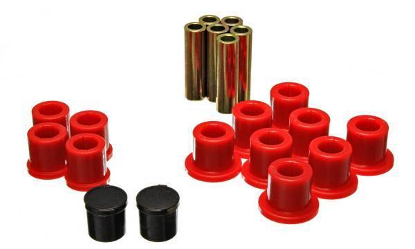 Energy Suspension - Energy Suspension Leaf Spring Bushing Set Red Rear For Use w/3 in. Wide Springs Performance Polyurethane - 5.2119R