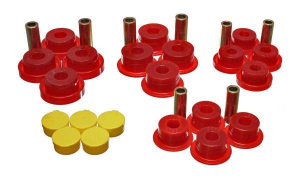 Energy Suspension - Energy Suspension Control Arm Bushing Set Red Front Must Reuse Existing Outer Metal Shells Performance Polyurethane - 5.3120R