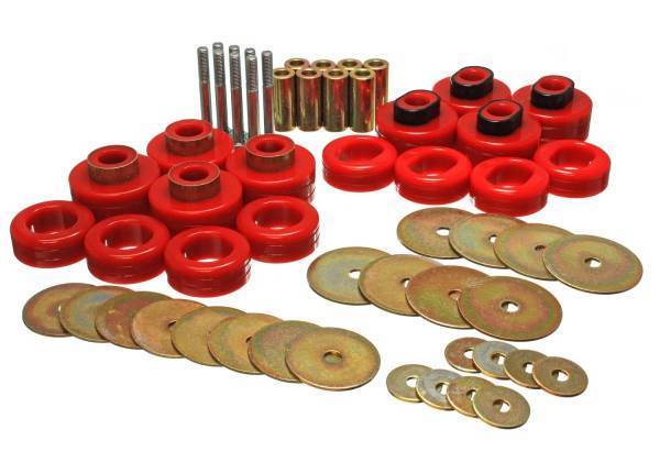 Energy Suspension - Energy Suspension Body Cab Mount Set Red Performance Polyurethane Includes Hardware - 5.4115R