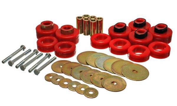 Energy Suspension - Energy Suspension Body Cab Mount Set Red Performance Polyurethane Includes Hardware - 5.4116R