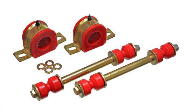 Energy Suspension - Energy Suspension Sway Bar Bushing Set Red Front Bar Dia. 32mm Incl. Sway Bar End Links Greasable Frame Bushings Performance Polyurethane - 5.5124R