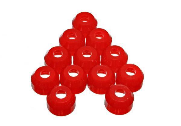 Energy Suspension - Energy Suspension Tie Rod Dust Boot Red Round Style Largest Dia. Taper 0.59 in./15mm Socket Top Dia. 1 3/8 in./35mm Box Of 12 - 9.13107R