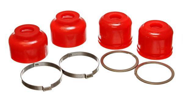 Energy Suspension - Energy Suspension Ball Joint Dust Boot Set Red Front Performance Polyurethane Incl. 2 Upper/Lower Ball Joint Boots - 9.13136R