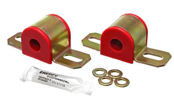 Energy Suspension - Energy Suspension Sway Bar Bushing Set Red Front Or Rear Non-Greasable Type Bar Dia. 13/16 in./20.5mm Performance Polyurethane - 9.5107R