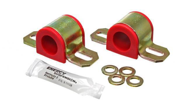 Energy Suspension - Energy Suspension Sway Bar Bushing Set Red Front Or Rear Non-Greasable Type Bar Dia. 15/16 in./24mm 2 1/16 in. Bracket Size Performance Polyurethane - 9.5128R