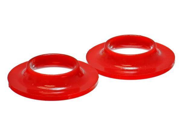 Energy Suspension - Energy Suspension Coil Spring Isolator Set Red ID 2 1/8 in. OD 4 1/8 in. H-13/16 in. Performance Polyurethane - 9.6106R